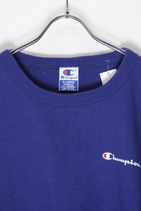 MADE IN USA 90'S S/S ONE POINT LOGO T-SHIRT / BLUE [SIZE: XL USED]