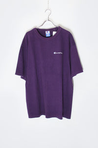 MADE IN USA 90'S S/S ONE POINT LOGO T-SHIRT / PURPLE [SIZE: XL USED]