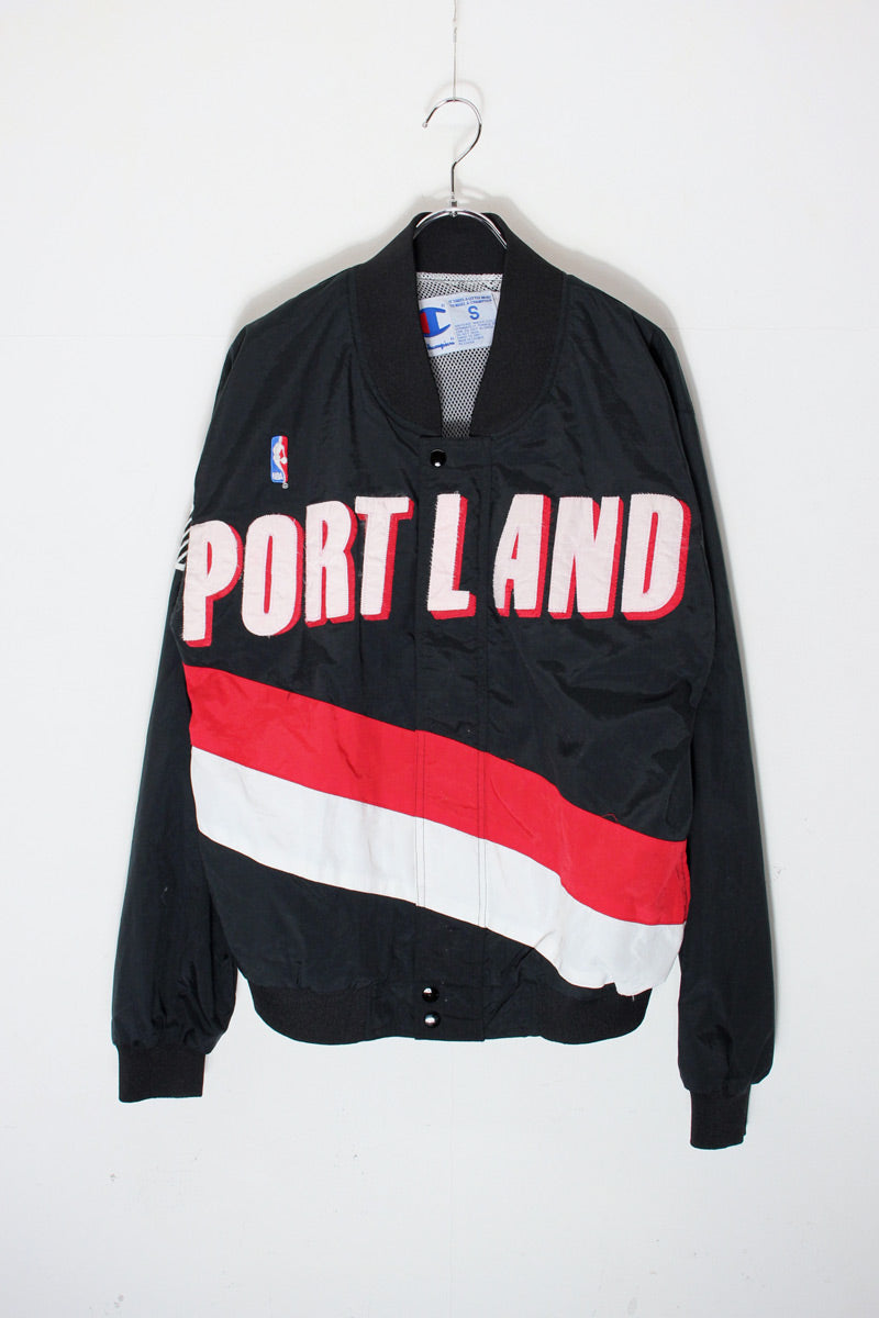 90'S PORTLAND NBA NYLON JACKET / BLACK [SIZE: S USED]