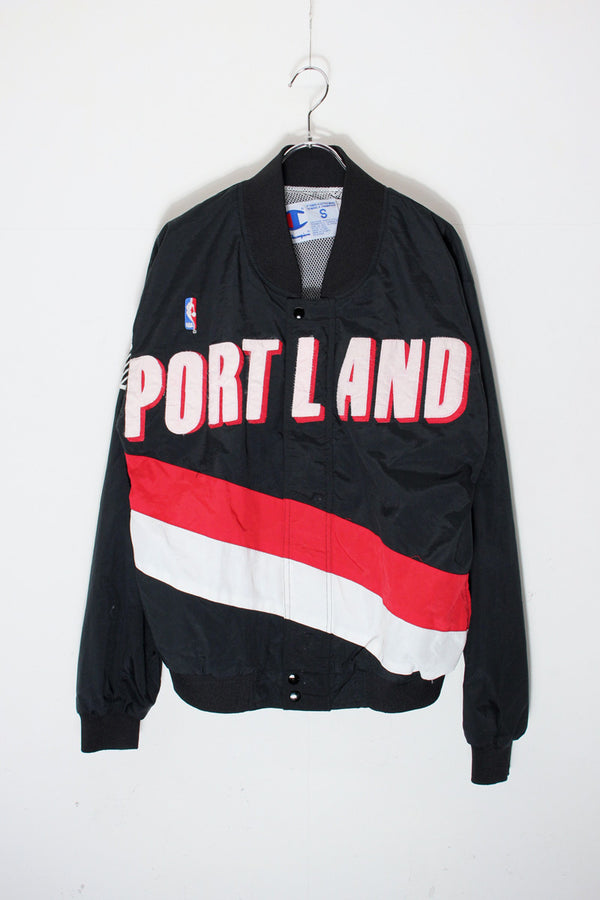 90'S PORTLAND NBA NYLON JACKET / BLACK [SIZE: S USED]