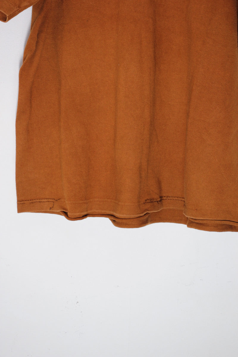 MADE IN USA 90'S ONE POINT T-SHIRT / BROWN [SIZE: M USED]