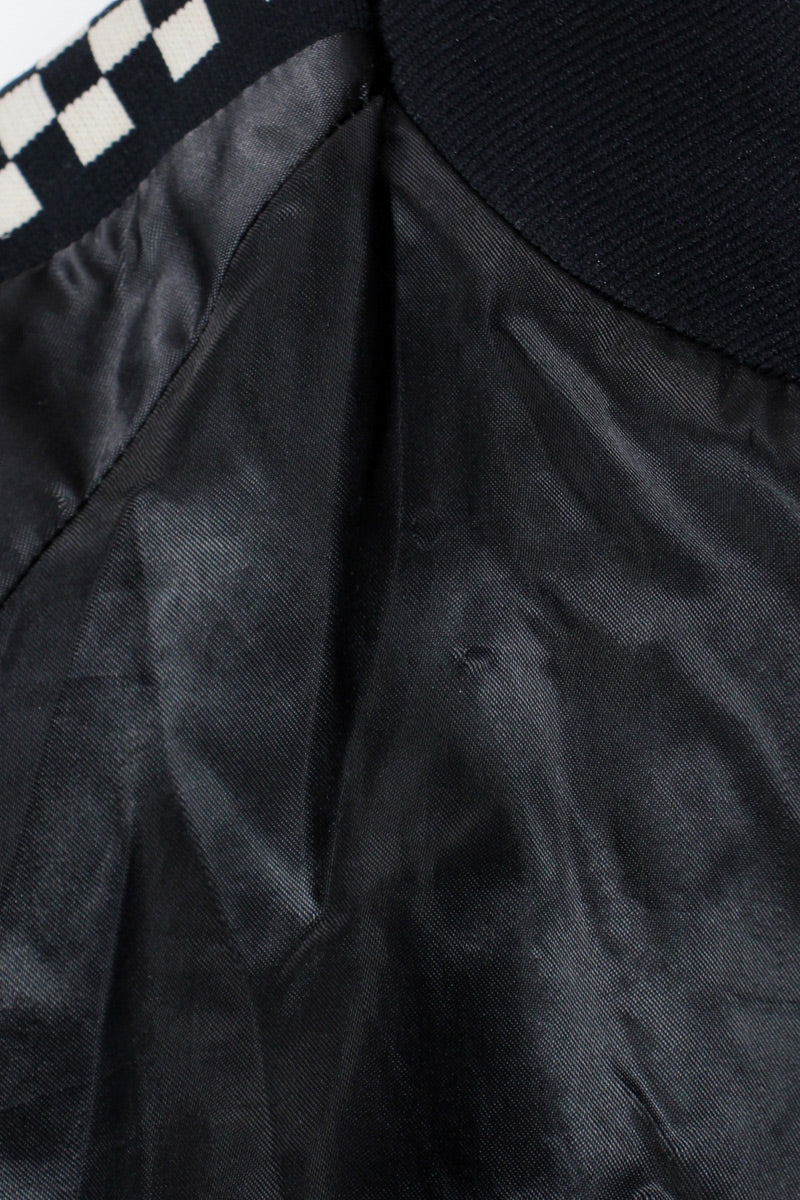 MADE IN USA 80'S ACE RACING NYLON STADIUM JACKET / BLACK/WHITE [SIZE: L USED]