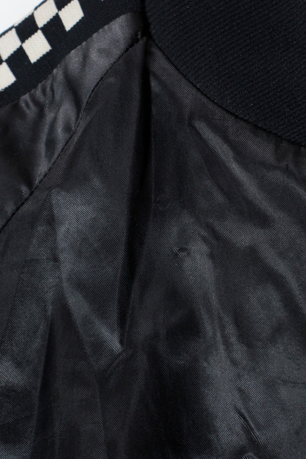 MADE IN USA 80'S ACE RACING NYLON STADIUM JACKET / BLACK/WHITE [SIZE: L USED]