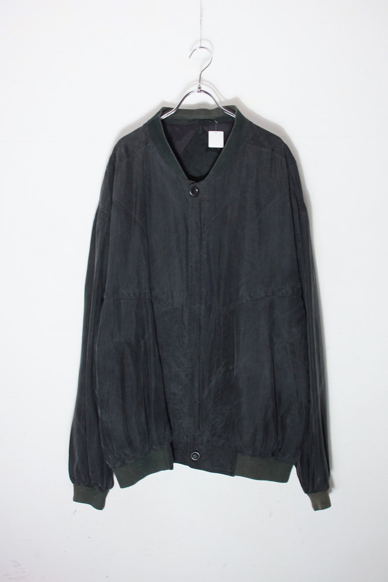 90'S SILK ZIP JACKET / BLACK [SIZE: XL相当 USED]