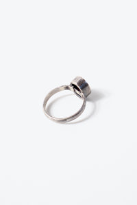 SILVER RING W/GLASS STONE [SIZE: 18号 USED]