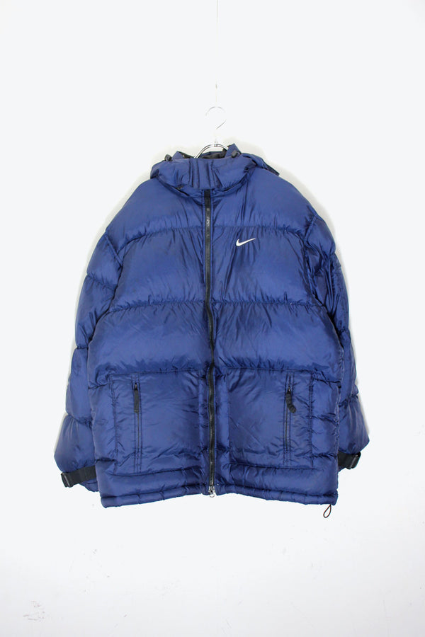EARLY 00'S ATTACHABLE HOODIE DOWN COAT / NAVY［ SIZE: M USED ]