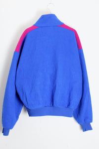MADE IN USA 80'S FLEECE JACKET / BLUE/PINK [SIZE: L USED]