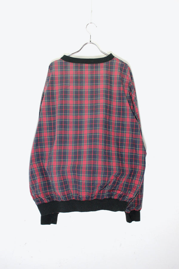 90'S CHECK PULLOVER COTTON JACKET / RED / GREEN / NAVY [ SIZE: XL USED ]