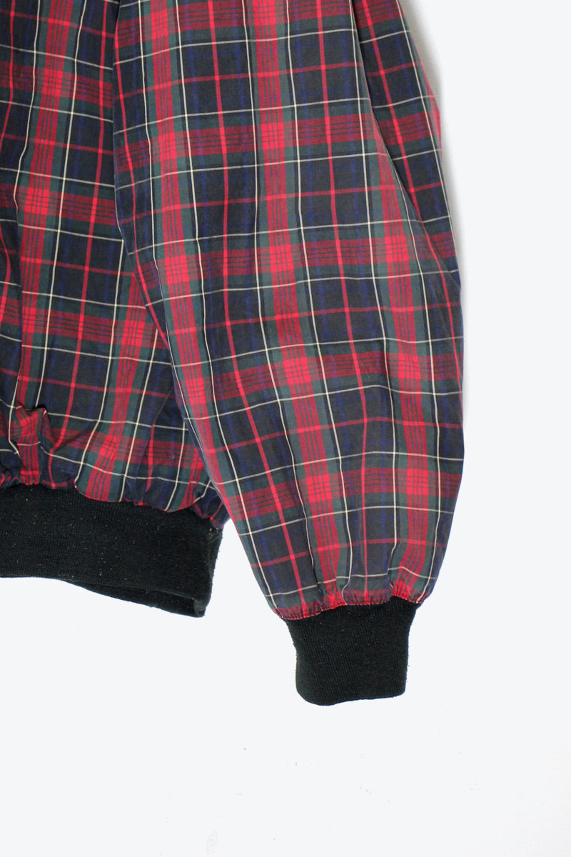 90'S CHECK PULLOVER COTTON JACKET / RED / GREEN / NAVY [ SIZE: XL USED ]