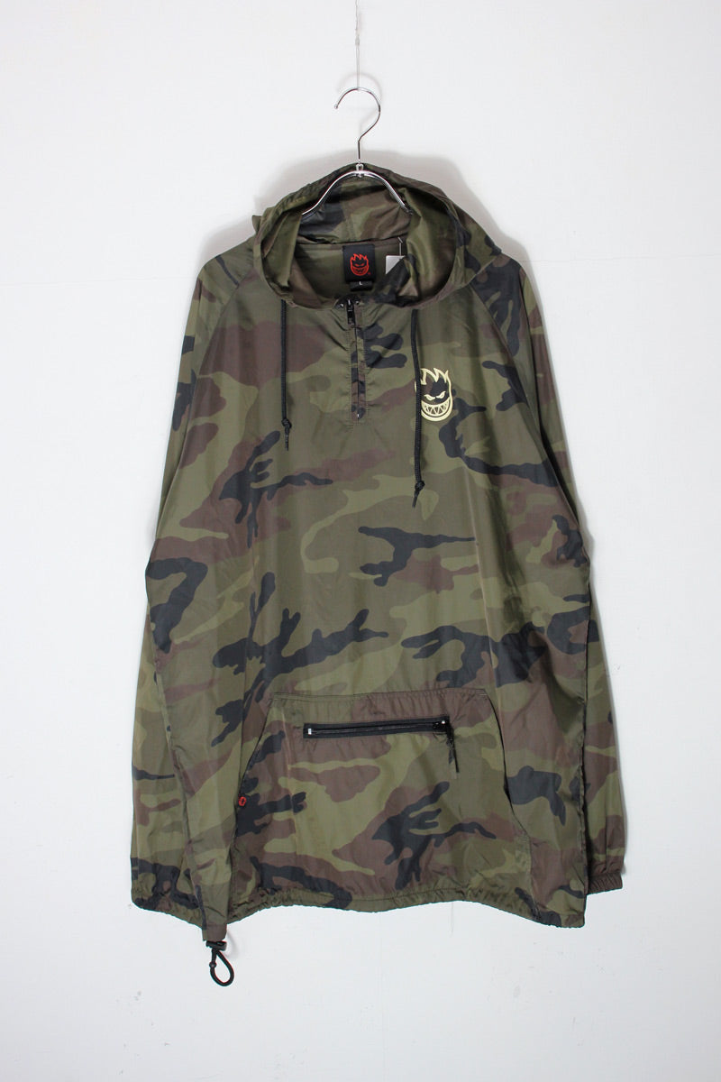 HALF ZIP NYLON HOODIE JACKET / CAMOUFLAGE [SIZE: L USED]