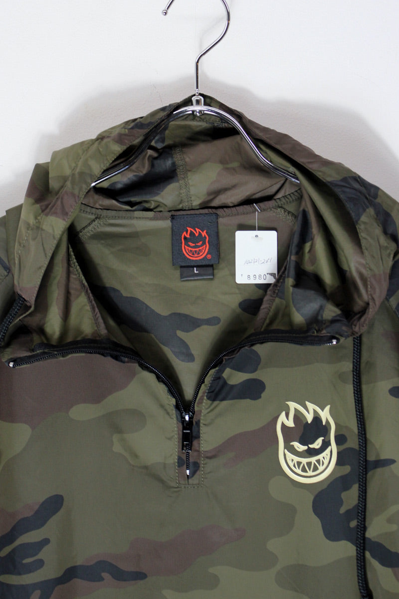 HALF ZIP NYLON HOODIE JACKET / CAMOUFLAGE [SIZE: L USED]