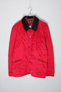 QUILTING NYLON JACKET / RED [SIZE: L USED]