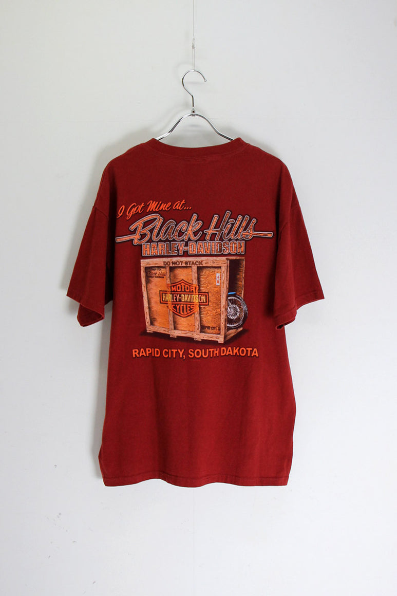 MADE IN USA 90'S BLACK HILLS TEE SHIRT / RED [SIZE: L USED]