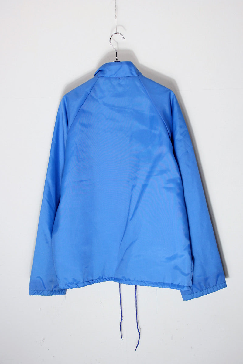 MADE IN USA 80'S STAND COLLAR NYLON JACKET / SAX BLUE [SIZE: S USED]