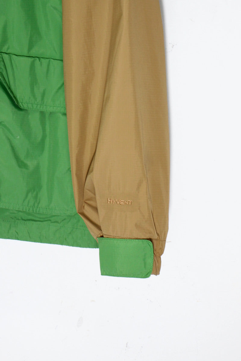 14'S HYVENT NYLON MOUNTAIN HOODIE / BEIGE / GREEN [ SIZE: M USED ]