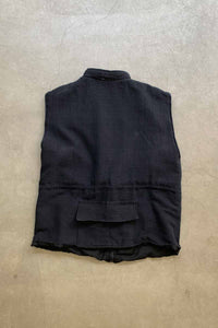 90'S ZIP UP DESIGN VEST / BLACK [SIZE: L USED]