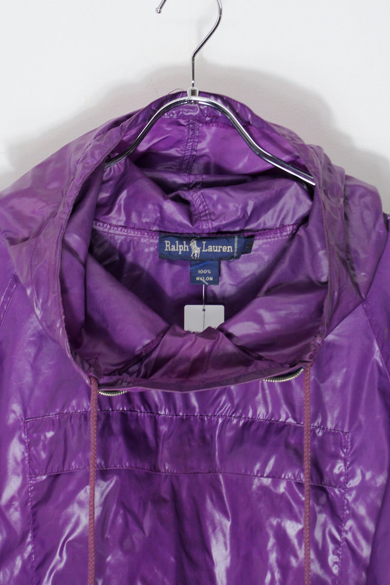 90'S PULLOVER NYLON HOODIE DESIGN JACKET / PURPLE [SIZE: M USED]