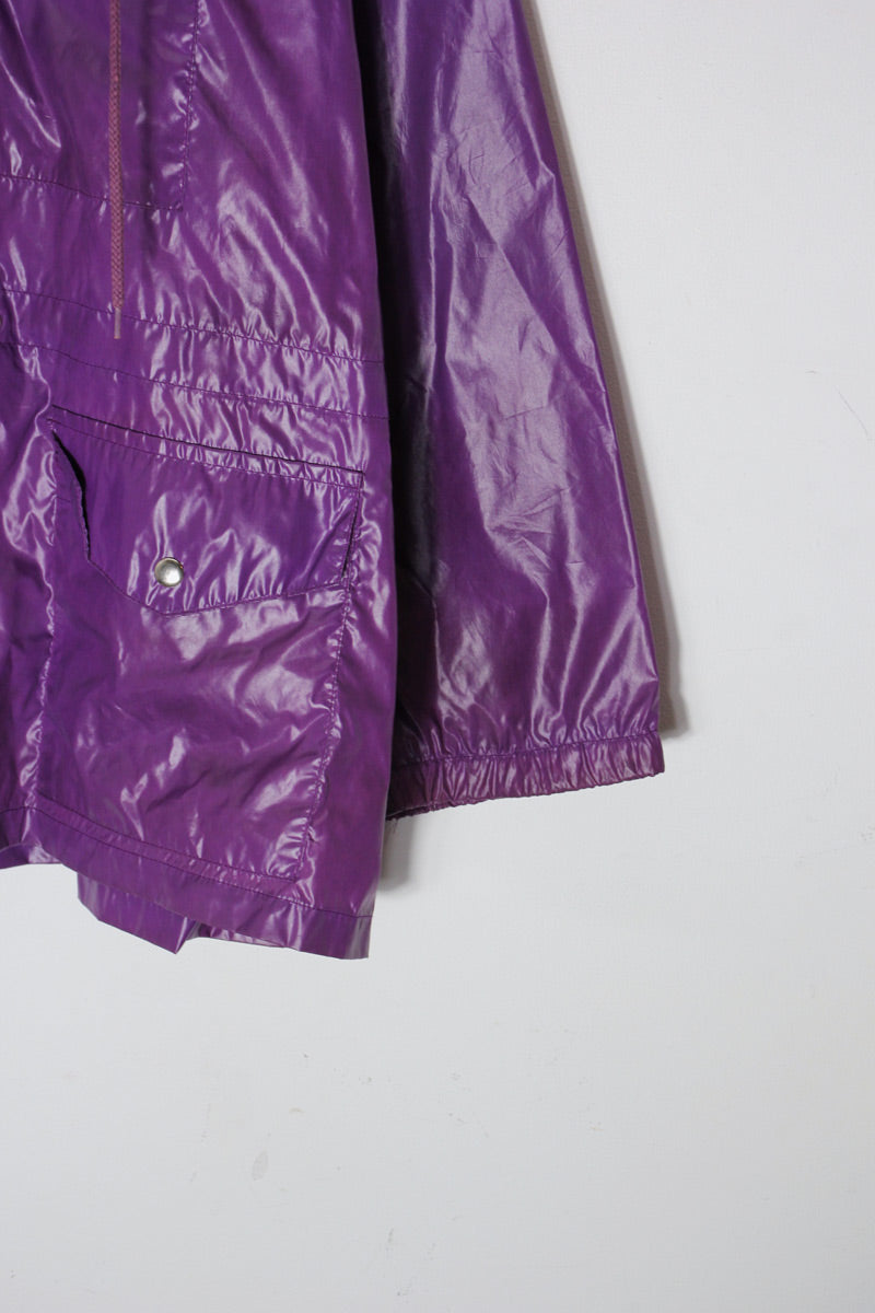 90'S PULLOVER NYLON HOODIE DESIGN JACKET / PURPLE [SIZE: M USED]
