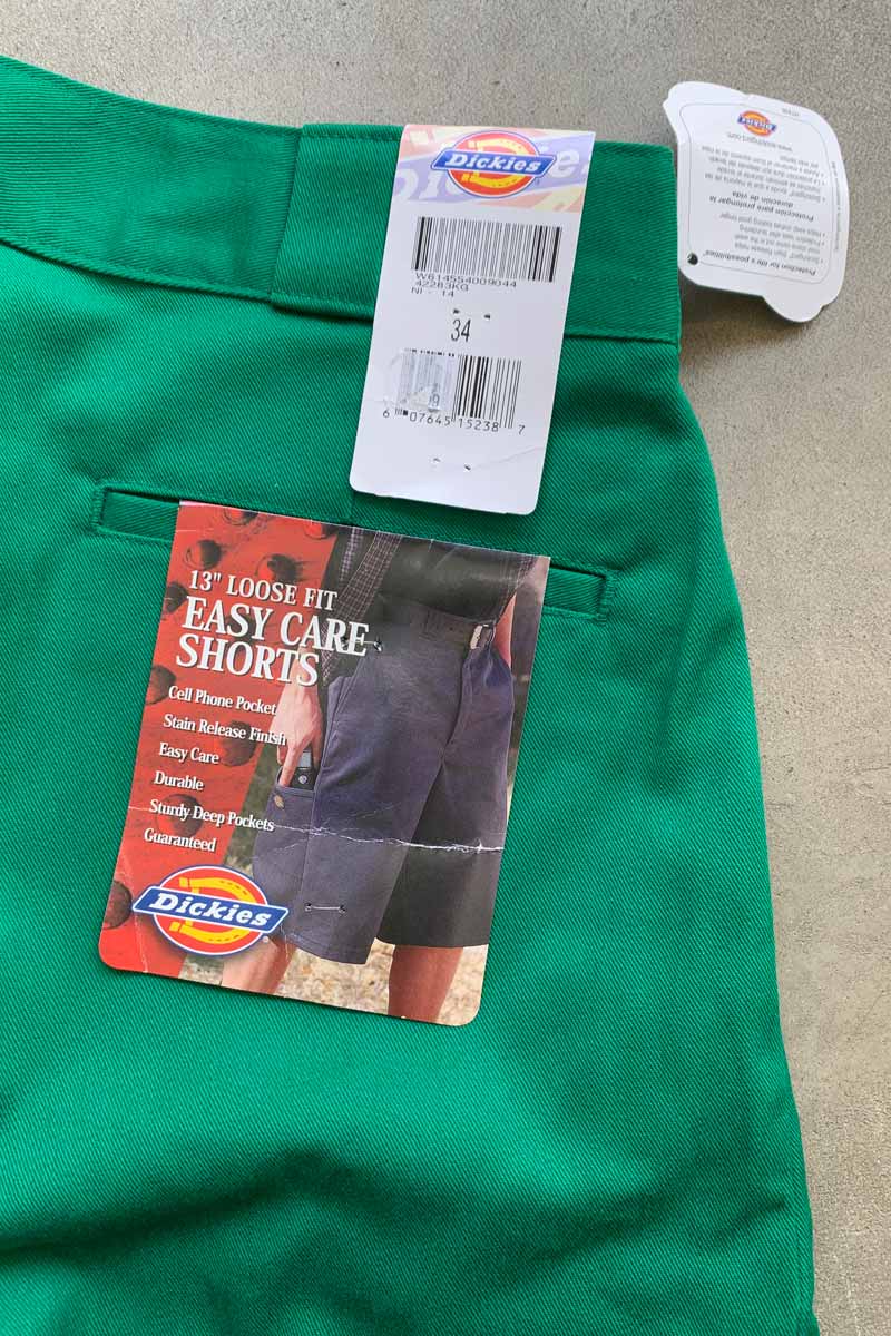 LOOSE FIT SHORT PANTS / GREEN [SIZE: W34 DEADSTOCK/NOS]