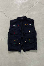 画像をギャラリービューアに読み込む, 90&#39;S ZIP UP DESIGN VEST / BLACK [SIZE: L USED]
