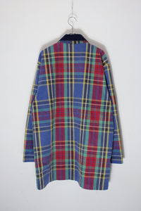 MADE IN USA 90'S COTTON MADRAS CHECK COAT / MULTI CHECK [SIZE: S USED]