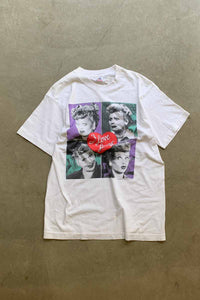 MADE IN USA 92'S S/S I LOVE LUCY PRINT TV DRAMA MOVIE T-SHIRT / WHITE [SIZE: L DEADSTOCK/NOS]