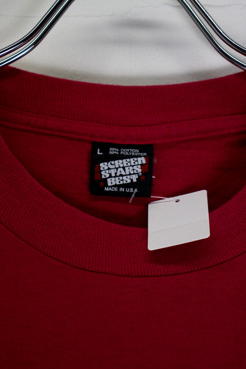 MADE IN USA 90'S STATE MEET 1992 TEE SHIRT / PINK [SIZE: L USED]