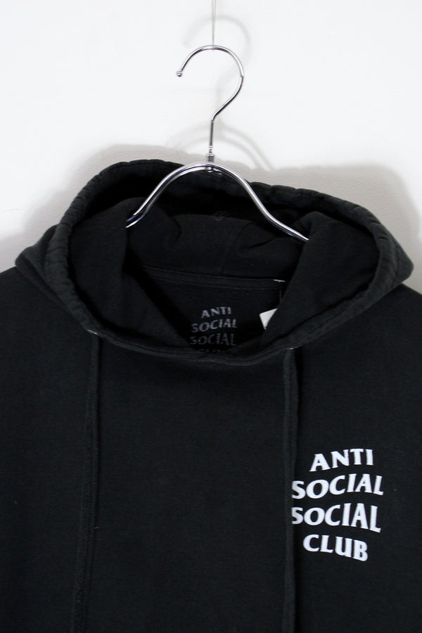 BUCK FLOWER LOGO PRINT PULLOVER SWEAT HOODIE / BLACK [SIZE: S USED]