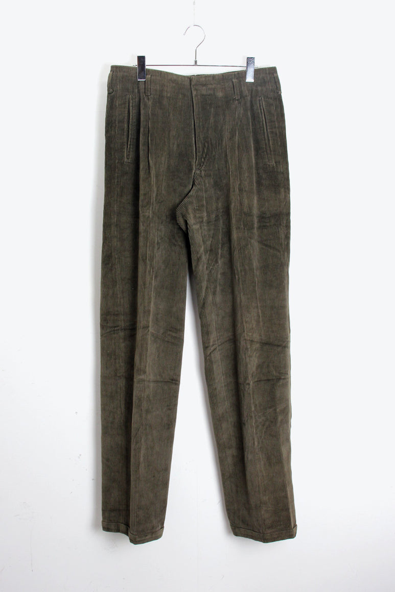 90'S TUCK CORDUROY PANTS / BROWN [SIZE: 30相当 USED]