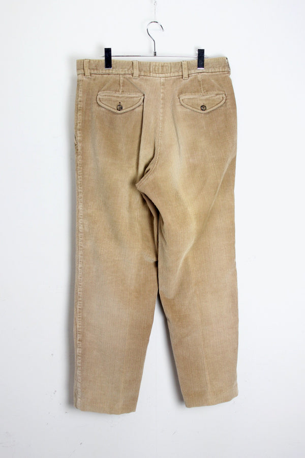 MADE IN ITALY 90'S TUCK CORDUROY PANTS / BEIGE [SIZE: 34상당 USED]