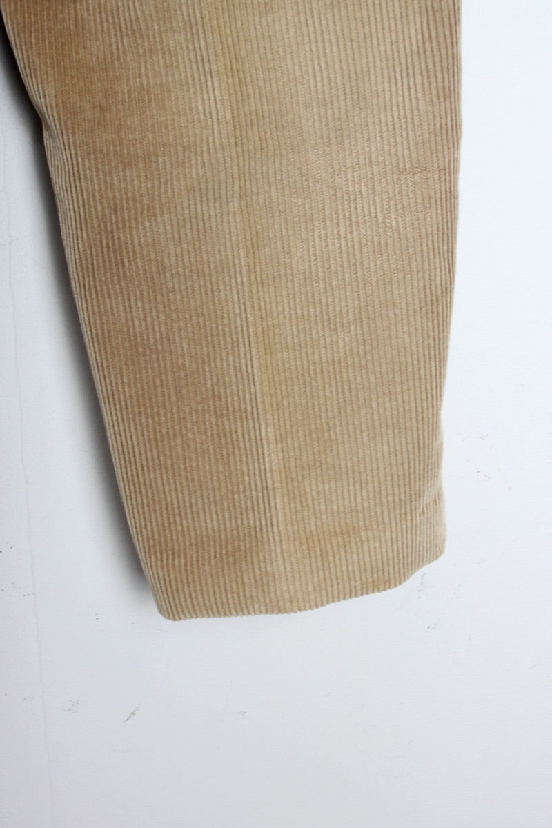 MADE IN ITALY 90'S TUCK CORDUROY PANTS / BEIGE [SIZE: 34相当 USED]