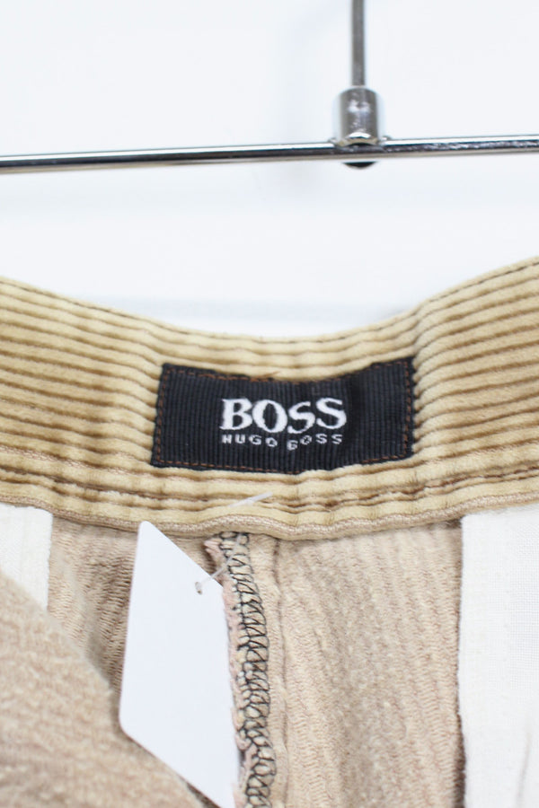 MADE IN ITALY 90'S TUCK CORDUROY PANTS / BEIGE [SIZE: 34상당 USED]