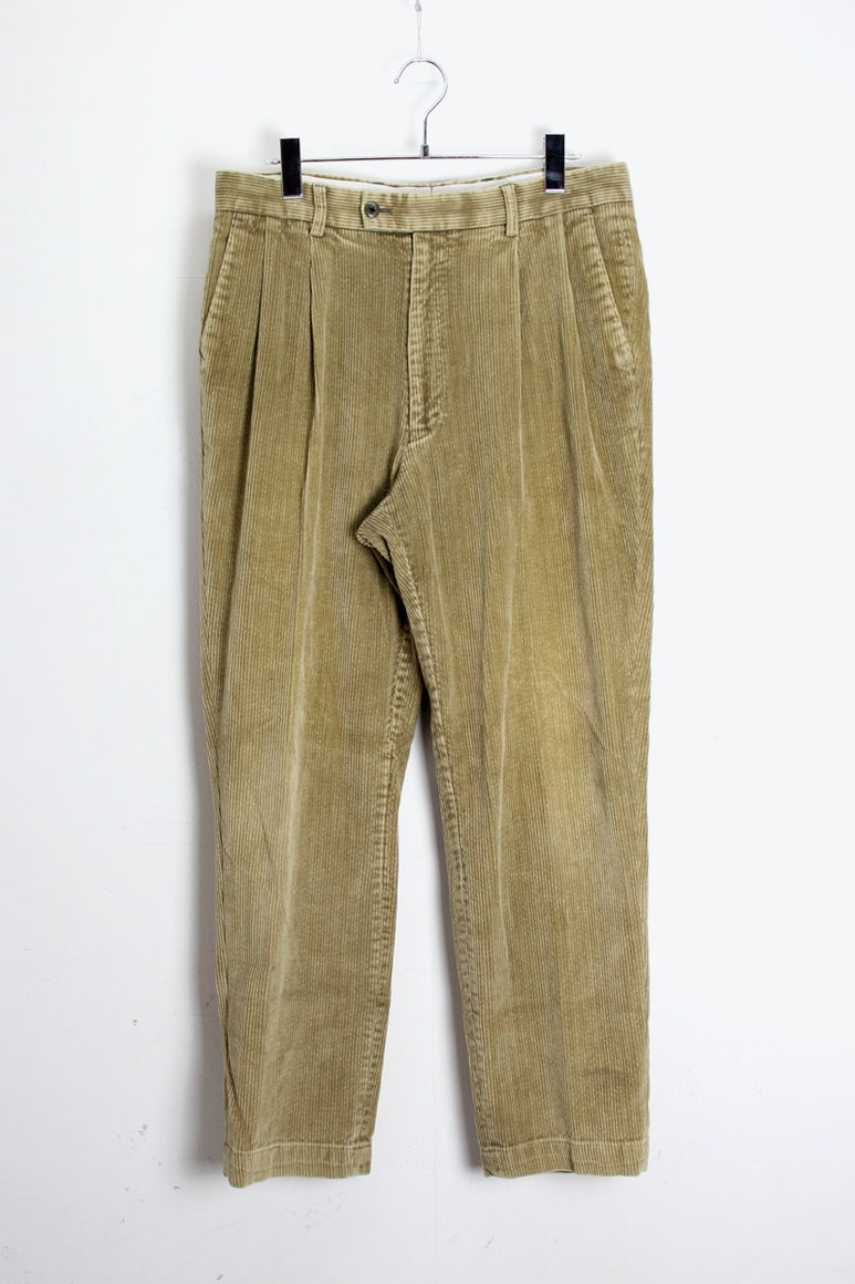 TUCK CORDUROY PANTS / BEIGE [SIZE: 32相当 USED]