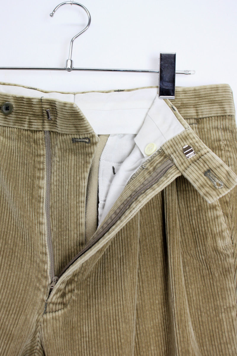 TUCK CORDUROY PANTS / BEIGE [SIZE: 32相当 USED]