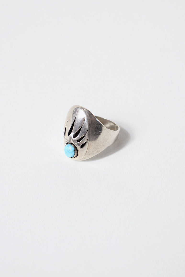 STERLING SILVER RING W/ TURQUOISE [SIZE: 24号相当 USED]