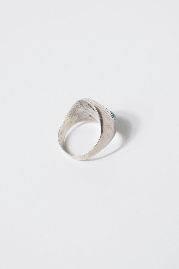 STERLING SILVER RING W/ TURQUOISE [SIZE: US 11.5 equivalent, USED]