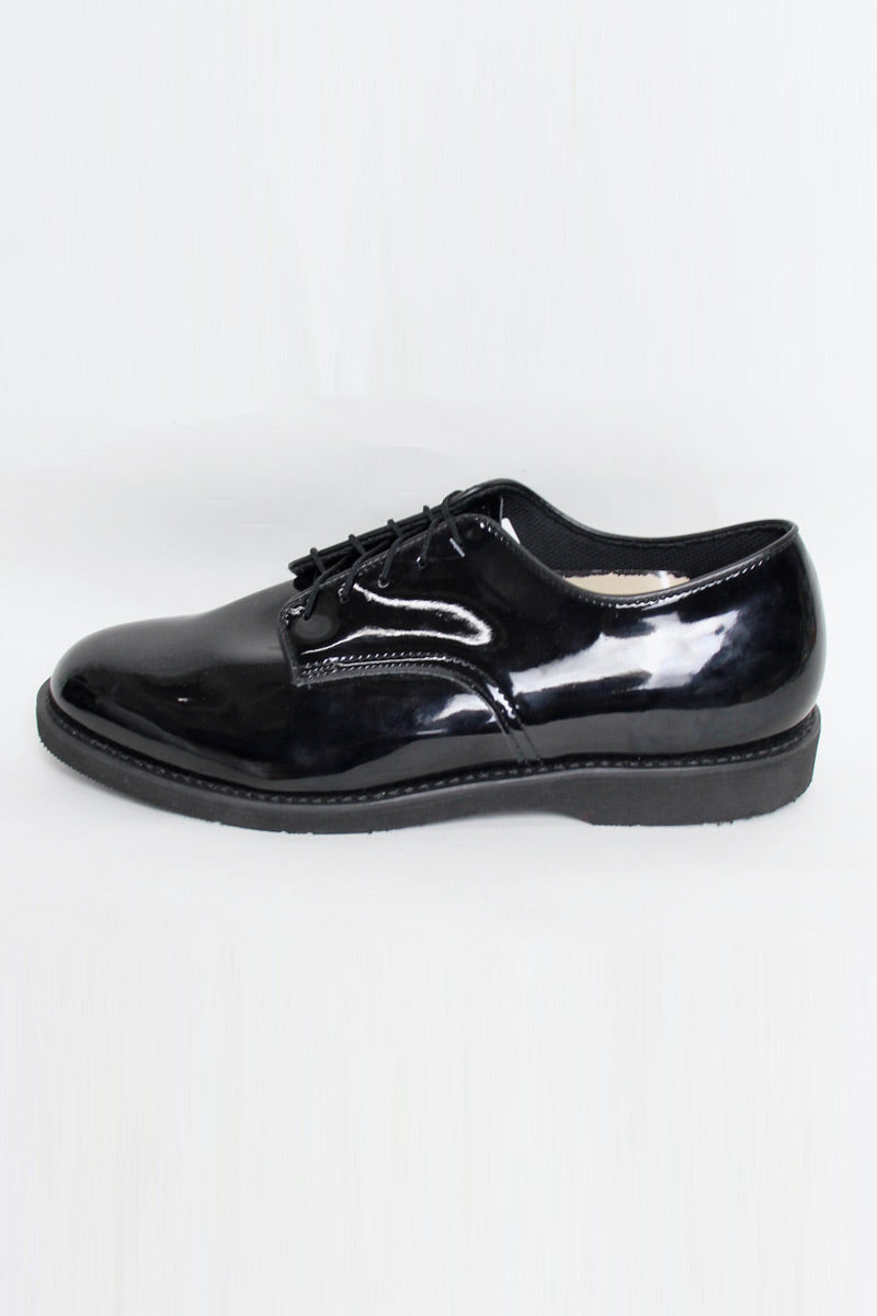 MADE IN USA ENAMEL PLAIN TOE SHOES / BLACK [SIZE: US10.0 (28.0cm) DEAD STOCK]