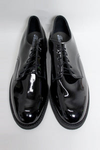 MADE IN USA ENAMEL PLAIN TOE SHOES / BLACK [SIZE: US10.0 (28.0cm) DEAD STOCK]