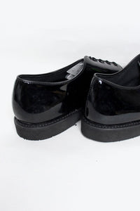 MADE IN USA ENAMEL PLAIN TOE SHOES / BLACK [SIZE: US10.0 (28.0cm) DEAD STOCK]