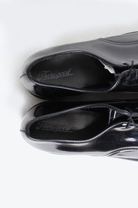 MADE IN USA ENAMEL PLAIN TOE SHOES / BLACK [SIZE: US10.0 (28.0cm) DEAD STOCK]