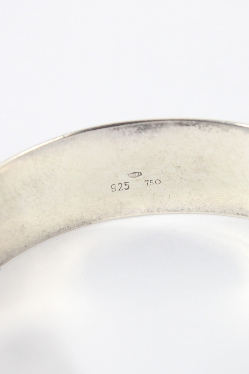 925 SILVER BANGLE W/14k GOLD [SIZE: ONE SIZE USED]
