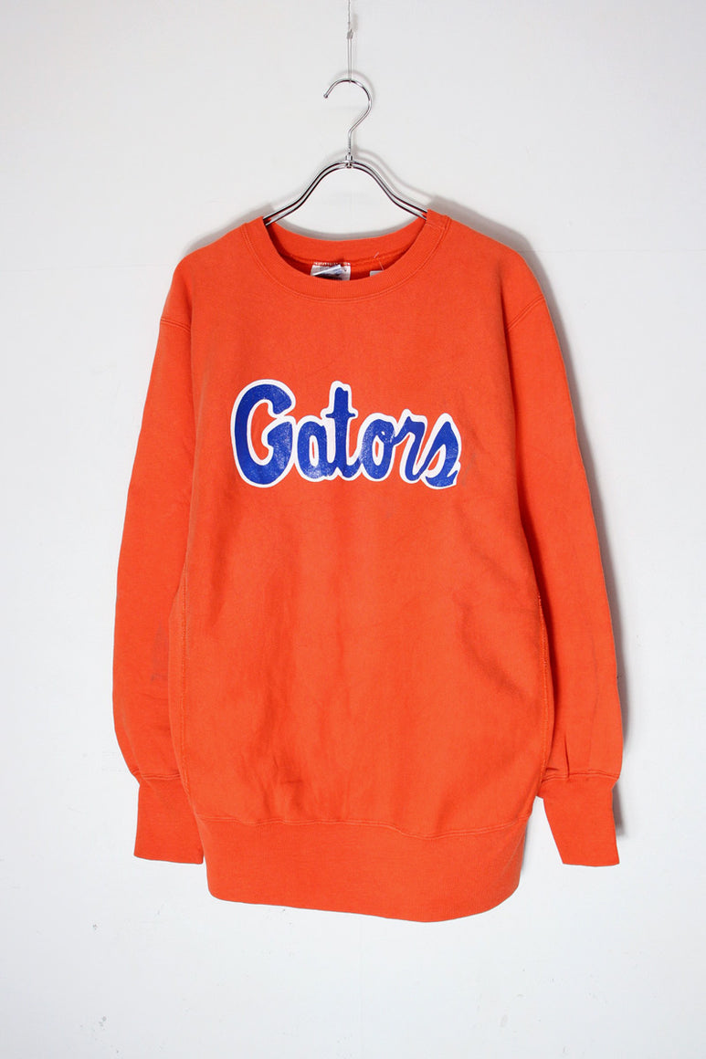 MADE IN USA 90'S GATORS REVERSE WEAVE PRINT SWEATSHIRT / ORANGE [SIZE: L USED]