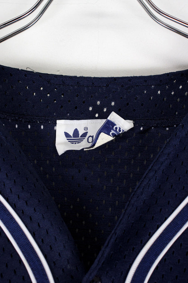 MADE IN USA 80'S NY YANKEES BASEBALL SHIRT / NAVY [SIZE: L USED]