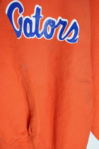 MADE IN USA 90'S GATORS REVERSE WEAVE PRINT SWEATSHIRT / ORANGE [SIZE: L USED]