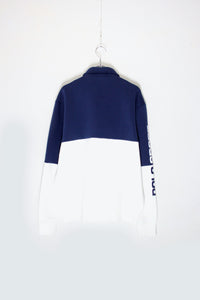 PULLOVER SWEAT POLO SHIRT / NAVY / WHITE [SIZE: M USED]