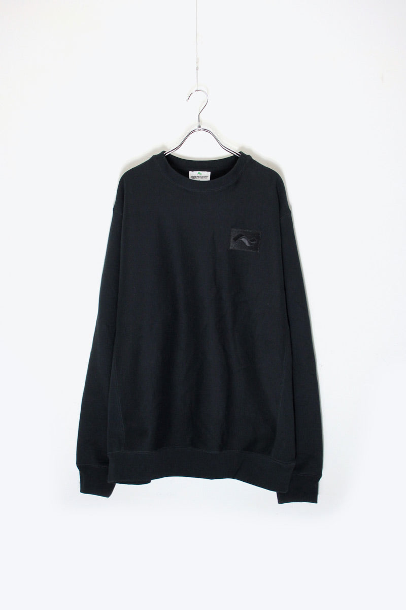 LOGO EMBROIDERY REVERSE WEAVE SWEATSHIRT / BLACK [SIZE: L equivalent USED]
