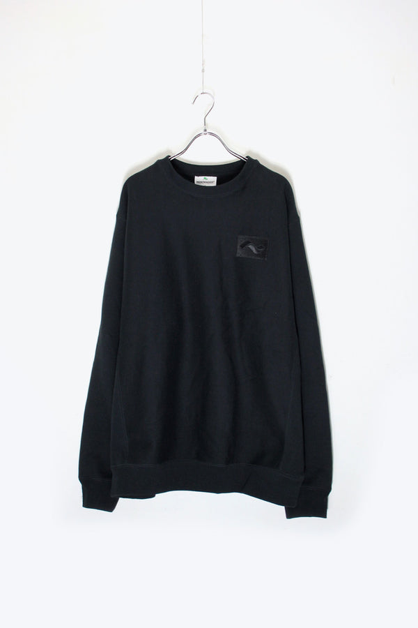 LOGO EMBROIDERY REVERSE WEAVE SWEATSHIRT / BLACK [SIZE: L equivalent USED]