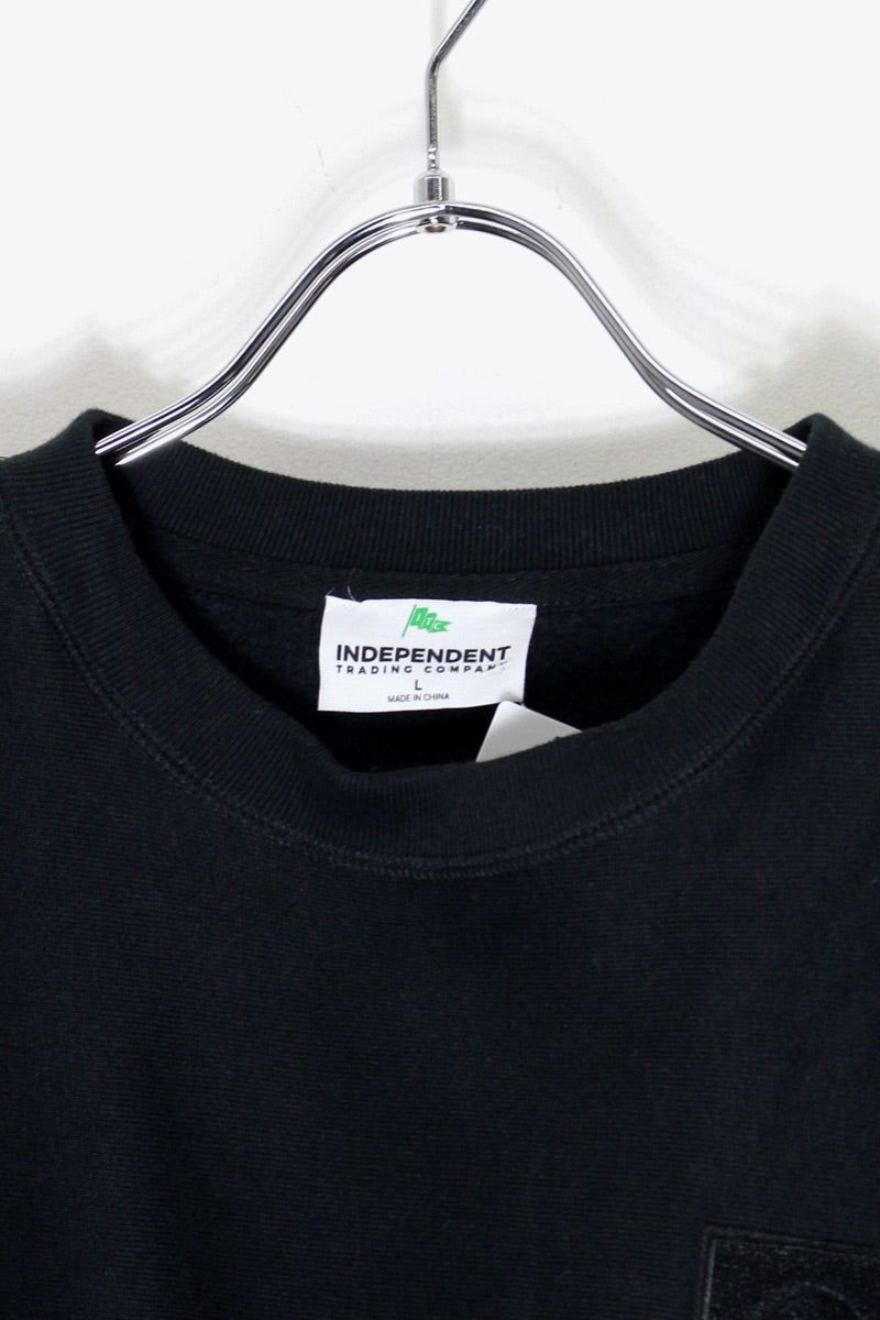 LOGO EMBROIDERY REVERSE WEAVE SWEATSHIRT / BLACK [SIZE: L equivalent USED]