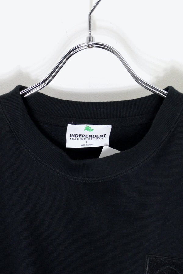 LOGO EMBROIDERY REVERSE WEAVE SWEATSHIRT / BLACK [SIZE: L equivalent USED]
