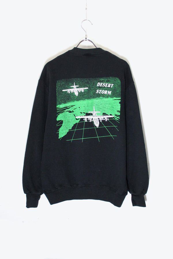 MADE IN USA 90'S DESERT STORM PRINT SWEATSHIRT / BLACK [SIZE: L USED]